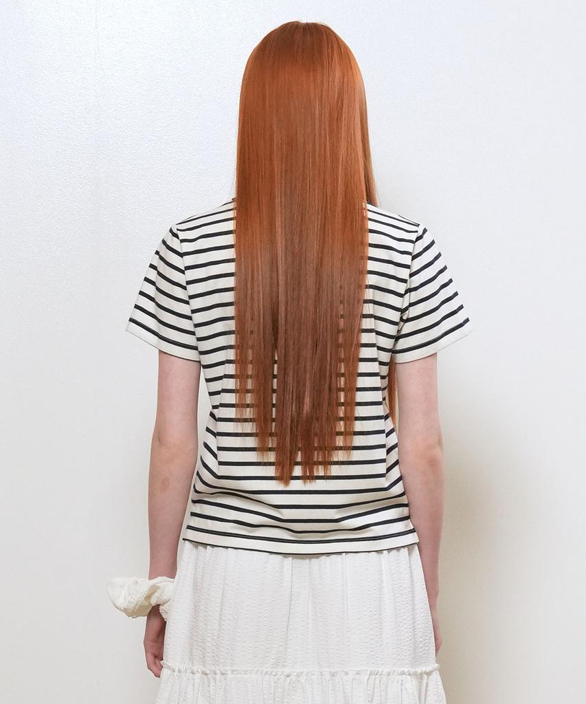 GENERALIDEA Color Block Stripe Short Sleeve T-Shirt [White] / Gf2Lts522