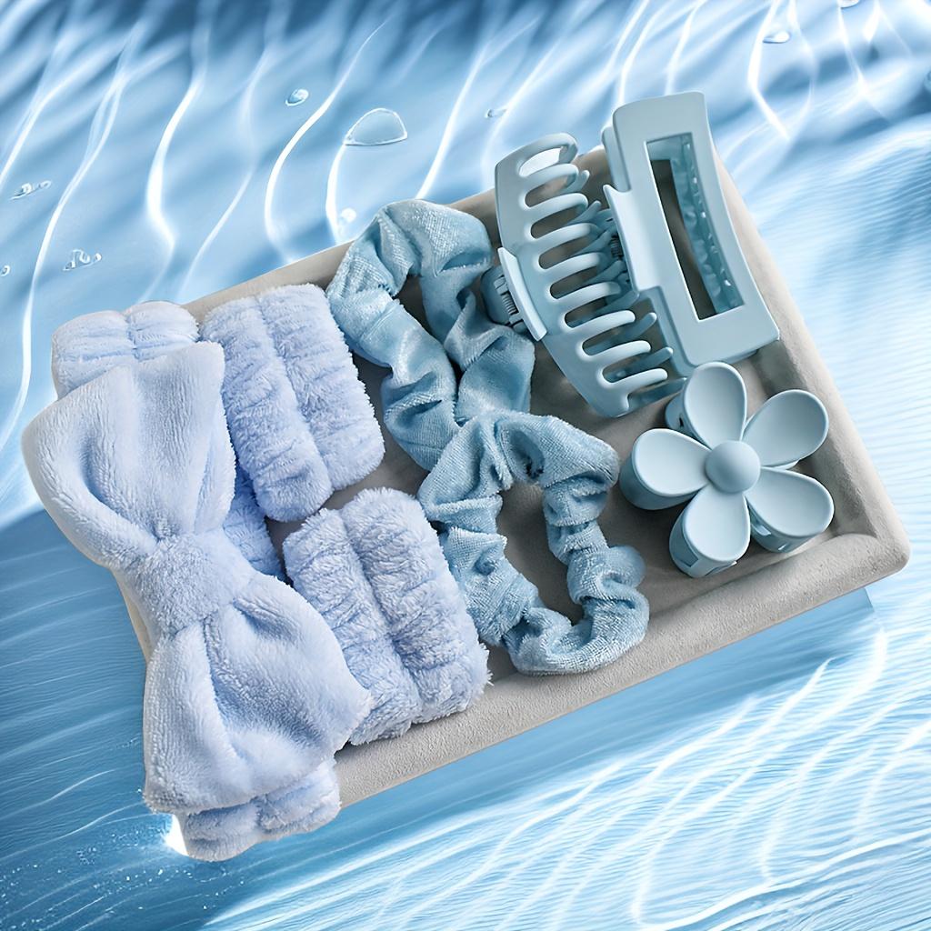 

Жіноча пов язка з бантом з 8 предметів Оксамитове велике кільце, матове, матове, ручка, затискач, рожева серія, синя серія, чорна серія, набір інструментів для укладання синій