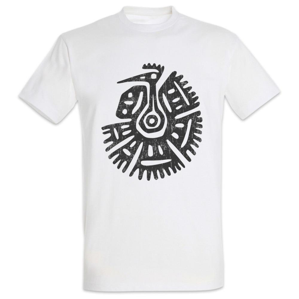 Maya Bird Symbol TShirt Mayans Empire Tattoo Printed Tshirt American Indians Tribe Sign Graphic Short Sleeve Men Summer Tee