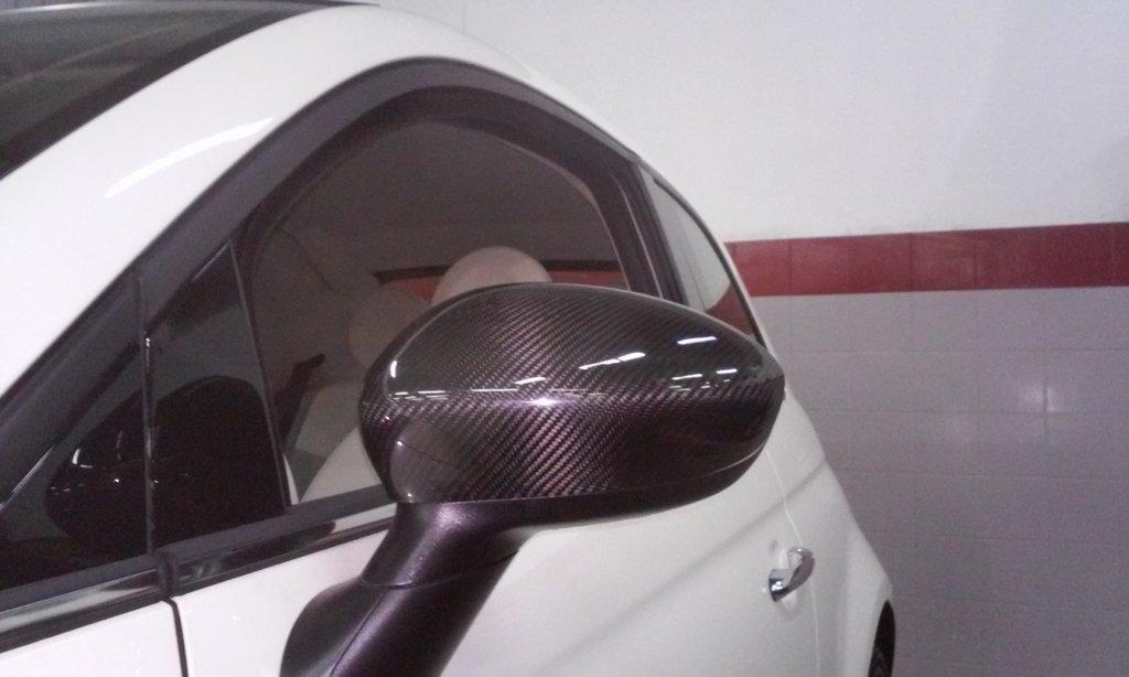 Overlays for Mirrors 2007-2015 (2 Pcs, Natural Carbon) for Fiat 500/500L
