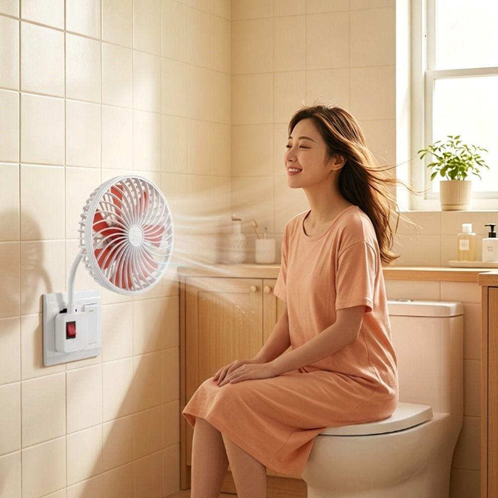 3-Prong Plug Wall Socket Fan Wall-Mounted Desktop Fan New Kitchen Mini Fan  Summer