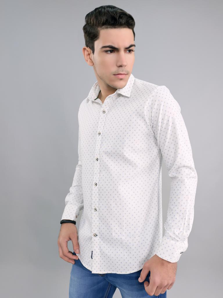 Monte Carlo Men's Slim Fit Printed Full Sleeve Shirt