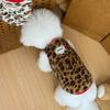 Fashion Fleece Warm Winter Puppy Clothes with D-Ring Towable Pet Jacket Bear Print Dog Vest Yorkies Poodle