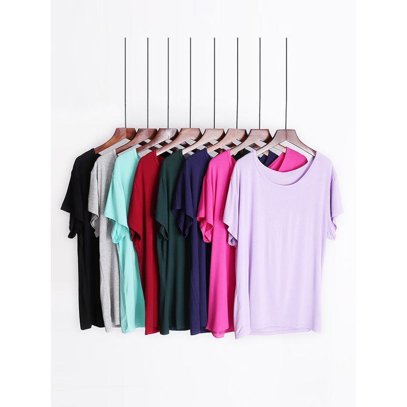 

Modal Short-Sleeved Thin round Neck Plain Casual T-shirt