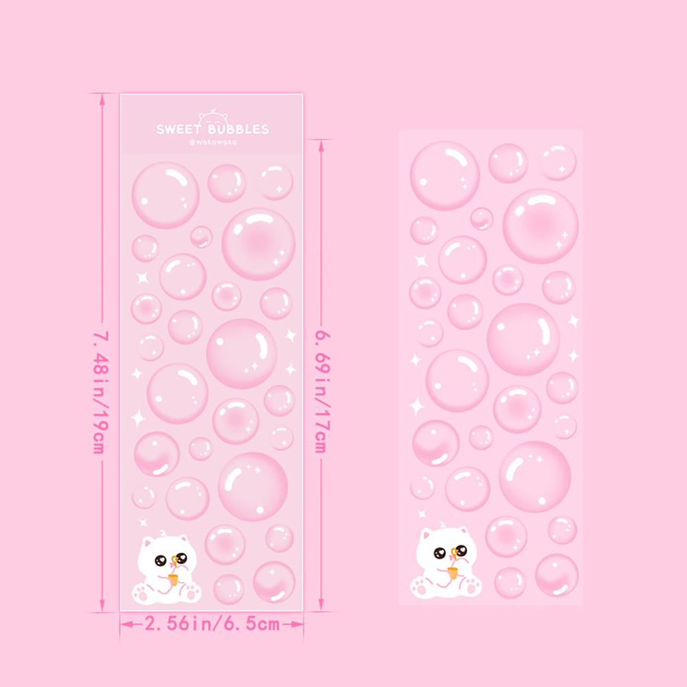 Korean Stickers Wholesale Original Transparent Bubble Ins Style Cute Hand Account with Card Stickers