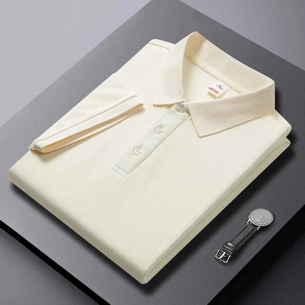Solid Color High-End Polo Shirt Short-Sleeved T-shirt Printing Men and Women Lapel Clothes