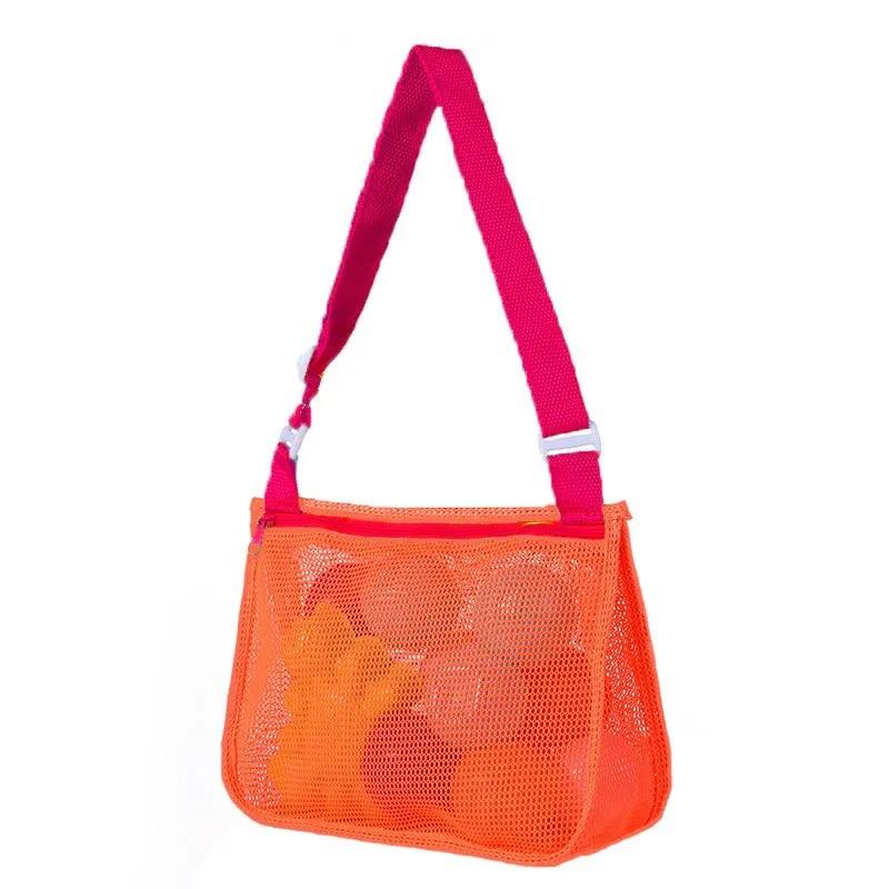 Kids Toy Storage Bag Quick-Dry Mesh Beach Shoulder Bag for Travel & Outdoor Play Breathable Lightweight Beach Bag