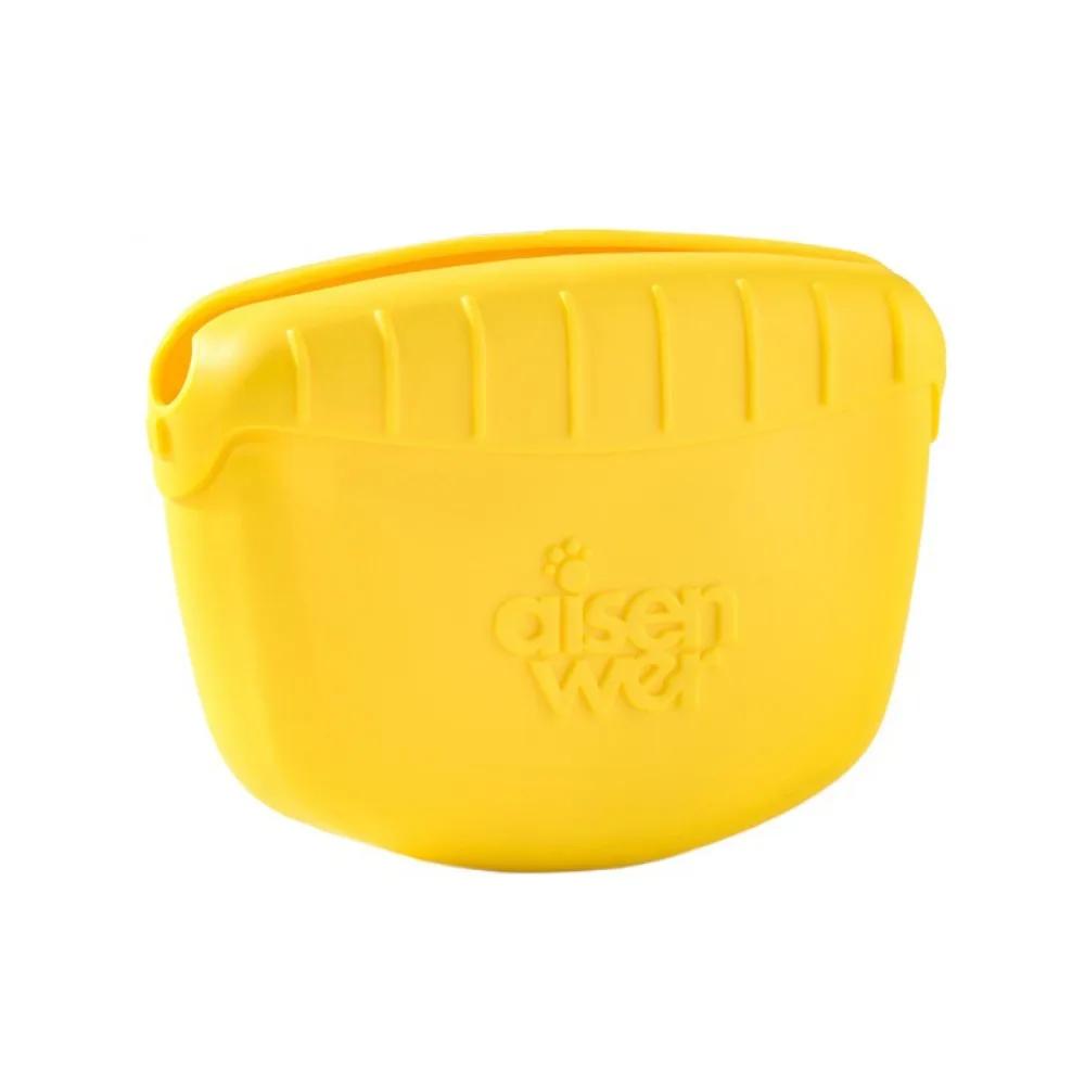 Portable TPR Dog Treat Pouch Soft Candy Color Dog Training Bags with Waist Belt Clip Dog Treat Pockets for Dogs Cats