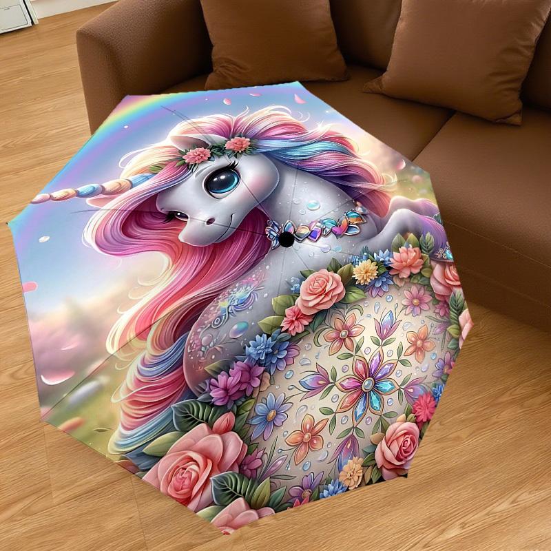 1PC Unicorn Umbrella-8-Rib Reinforced, Automatic Open, Lightweight & Durable, Fashion Accessory for Outdoor, H0411