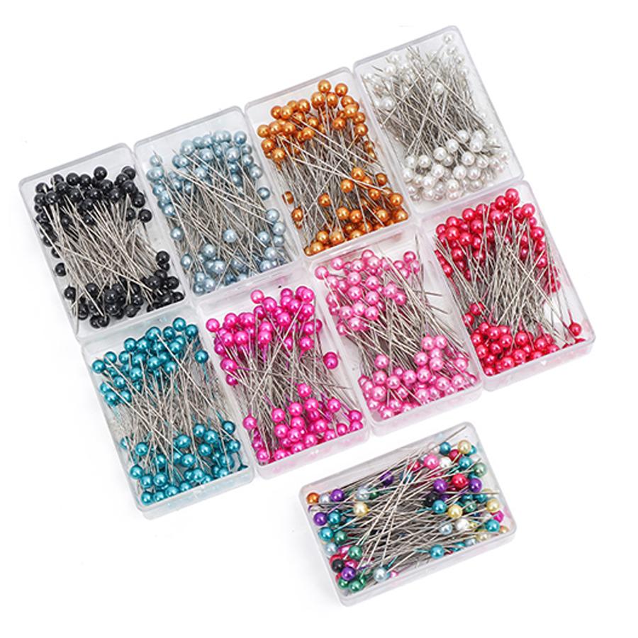 100/300pcs Boxed Pearlescent Pin Plastic Round Headed Positioning Pin Handmade Sewing Tool for CLothes Patchwork Quilling XJM