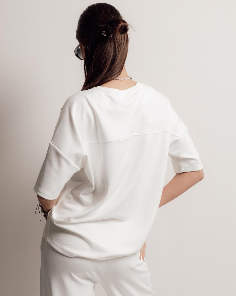 Women's Suit Butella 16410 M White (T-shirt, Pants)