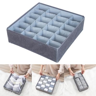 24 Organizzatori per cassetti a griglia per calzino pieghevole reggiseno intimo scatola di immagazzinaggio armadio leggings calzino organizer divisori per cassetti