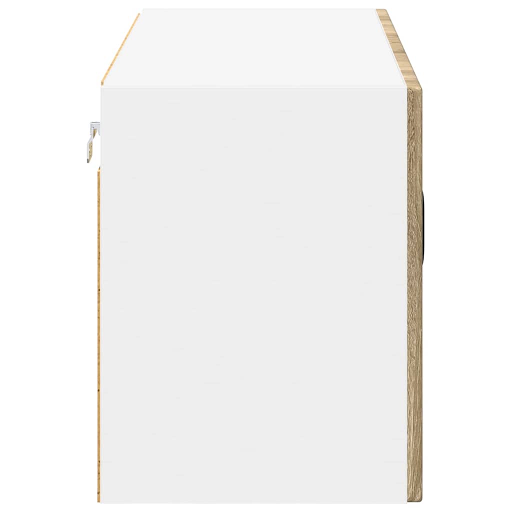 Wall Mounted Glass Cabinet LUCCA Sonoma Oak 80 x 31 x 40 cm