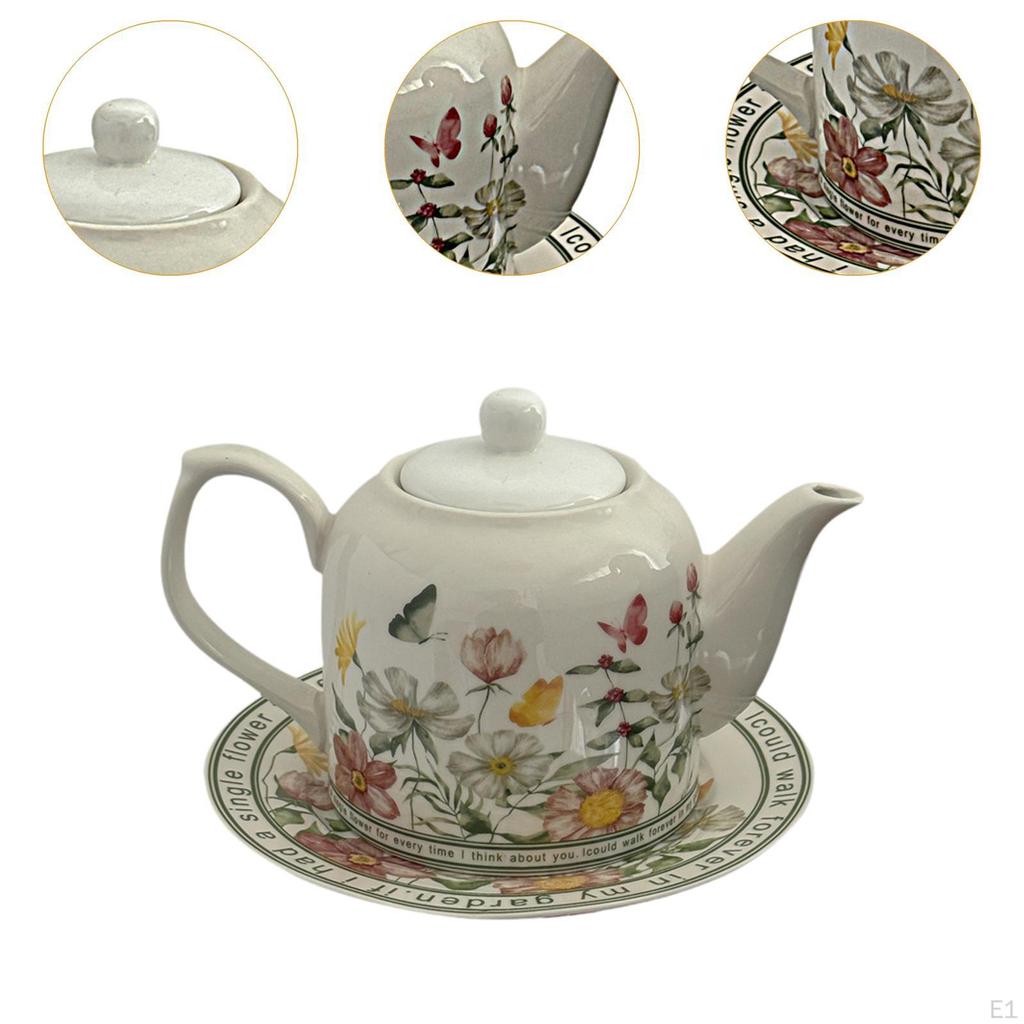 2x Théière en porcelaine avec soucoupe Bouilloire à eau et lait pour thé de l'après-midi Anniversaire