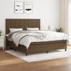 Box Spring Bed with Mattress Dark Brown 160x200 cm Fabric