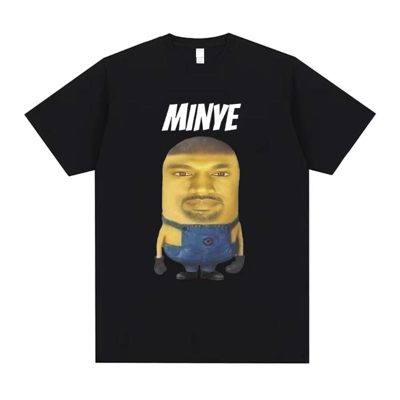Rapper Kanye West Minye Funny Meme T Shirt Men Women Hip Hop Vintage Oversized Tshirt Men's Casual Cotton Short Sleeve T-shirts