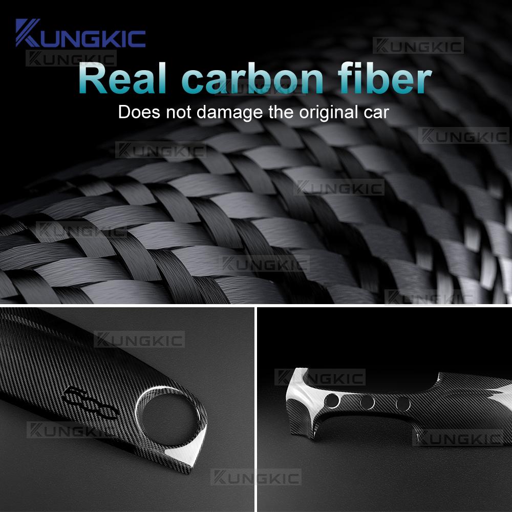 For Abarth 595 695 595C 695C/Fiat 500 500C 2016-2025 Real Dry Hard Carbon Fiber Sticker LHD Car Co-Pilot Dashboard Trim Panel
