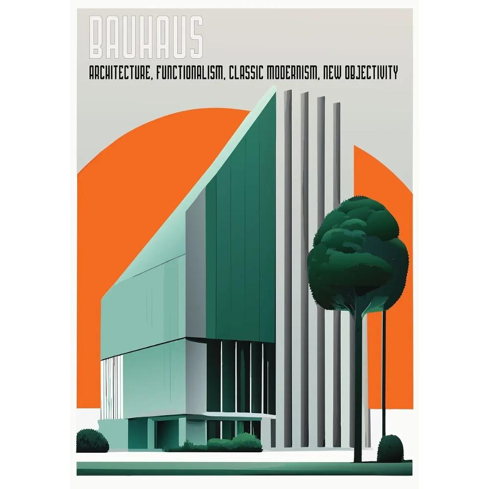 Bauhaus Moderne Architektur Poster Linien und Minimalistische Architekten Drucke Leinwand Malerei Wandkunst Bild Heim Wohnzimmer Dekor