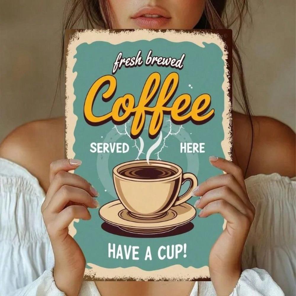Retro Vintage Metal Coffee Sign Wall Art Kitchen Cafe Decor 20x30cm