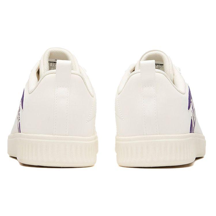 Anta Lifestyle Series Synthetic Leather Wear-Resistant Lightweight Non-Slip Low-Top Skate Shoes Men Sneaker White Green Purple 112018060-3