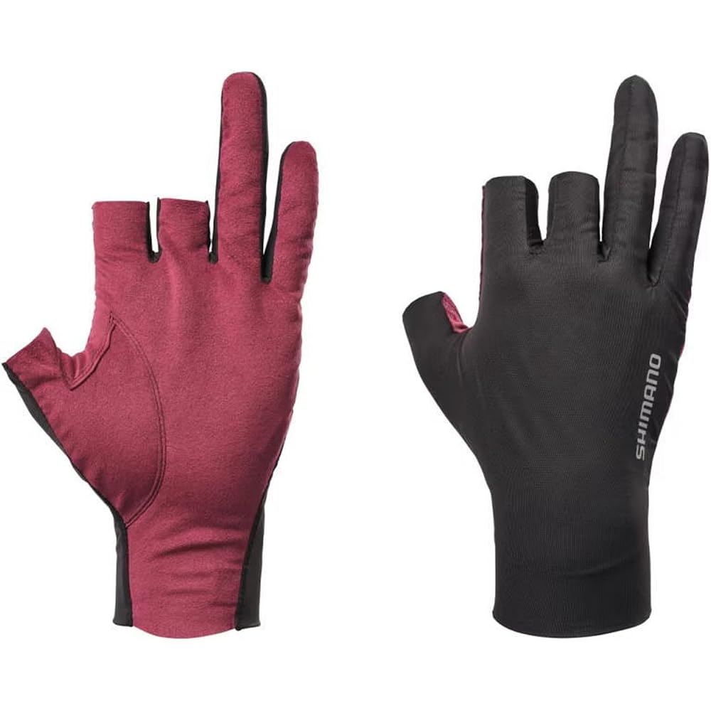 Shimano 05 Sensitive GL-006Y Black Red 3-Finger Cut Gloves 2XL