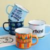 Export boutique thickened colored enamel enamel cup Christmas gift coffee cup camping mug customization