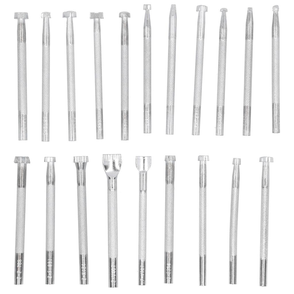 20 stk Lærstempel Punch Stempling Utskjæring Mønster Lagingsverktøy Lærhåndverk Pregeform