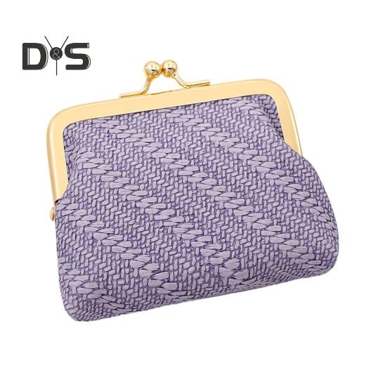 

Мини-портативный кошелек для монет из искусственной кожи с замком-поцелуем, многоцелевой кошелек для ключей, наушников, безделушек, помады, косметических принадлежностей, сумка для хранения с фиолетовый