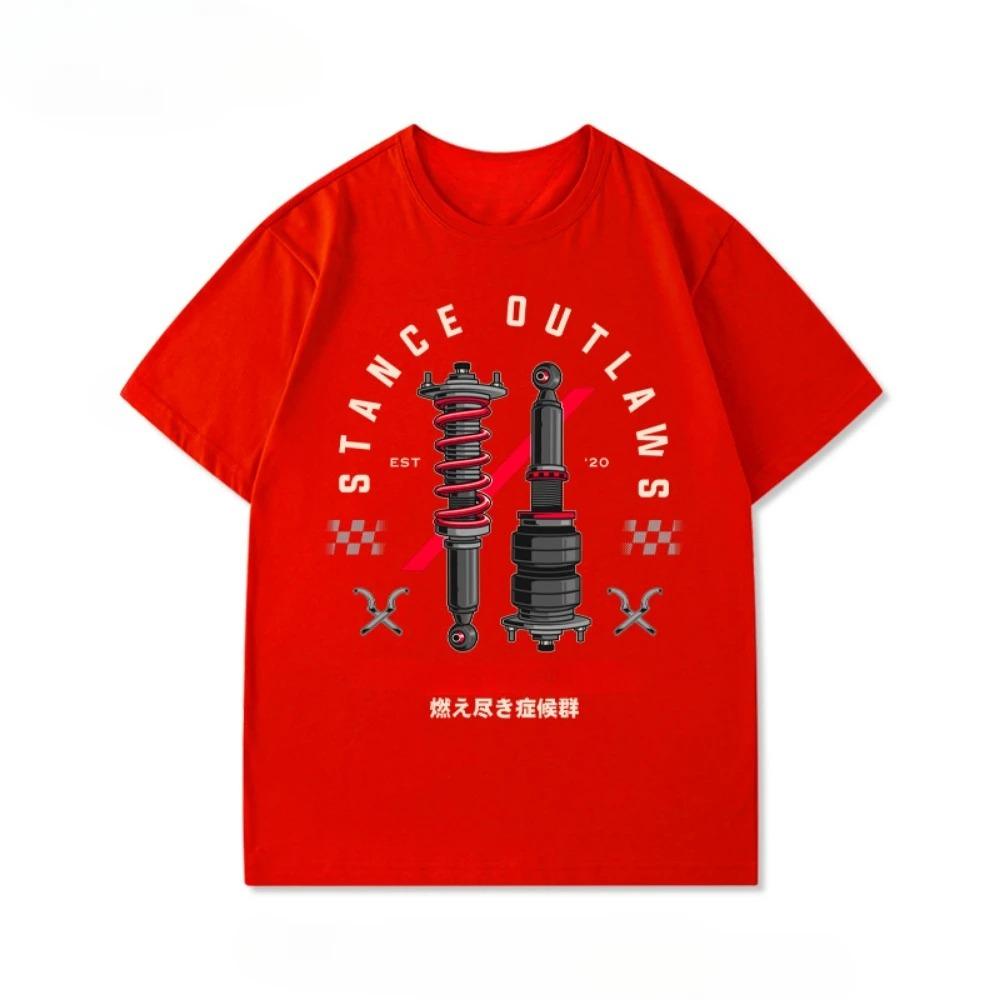 

2025 Модифицированная автомобильная культура Амортизирующая Ассоциация автомобильных друзей Свободная футболка с коротким рукавом Мужская и женская Модный бренд Лето S