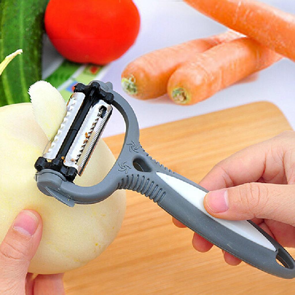 Škrabka na zeleninu s ergonomickou rukojetí, odolná čepel z nerezové oceli pro rychlé a snadné použití v kuchyni, barva se může lišit