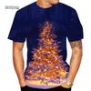 Summer Men's 3D Printed Crew Neck T-Shirt Christmas Dress Up