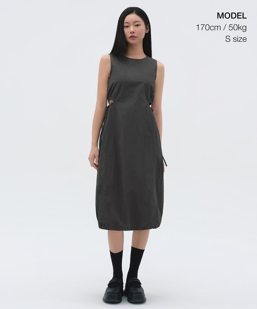 Musinsa Standard Woman Women'S Nylon Cutout Long Dress [Dark Grey]