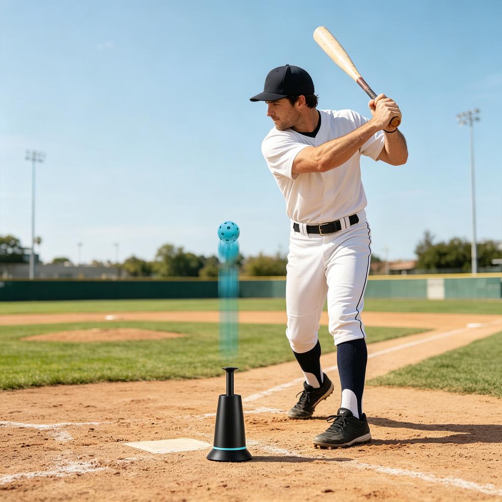 Sprzęt Treningowy do Uderzania w Baseball dla Treningów Wewnętrznych i Zewnętrznych Trwała Konstrukcja Regulowana Wysokość Odpowiedni dla Wszystkich Wieków