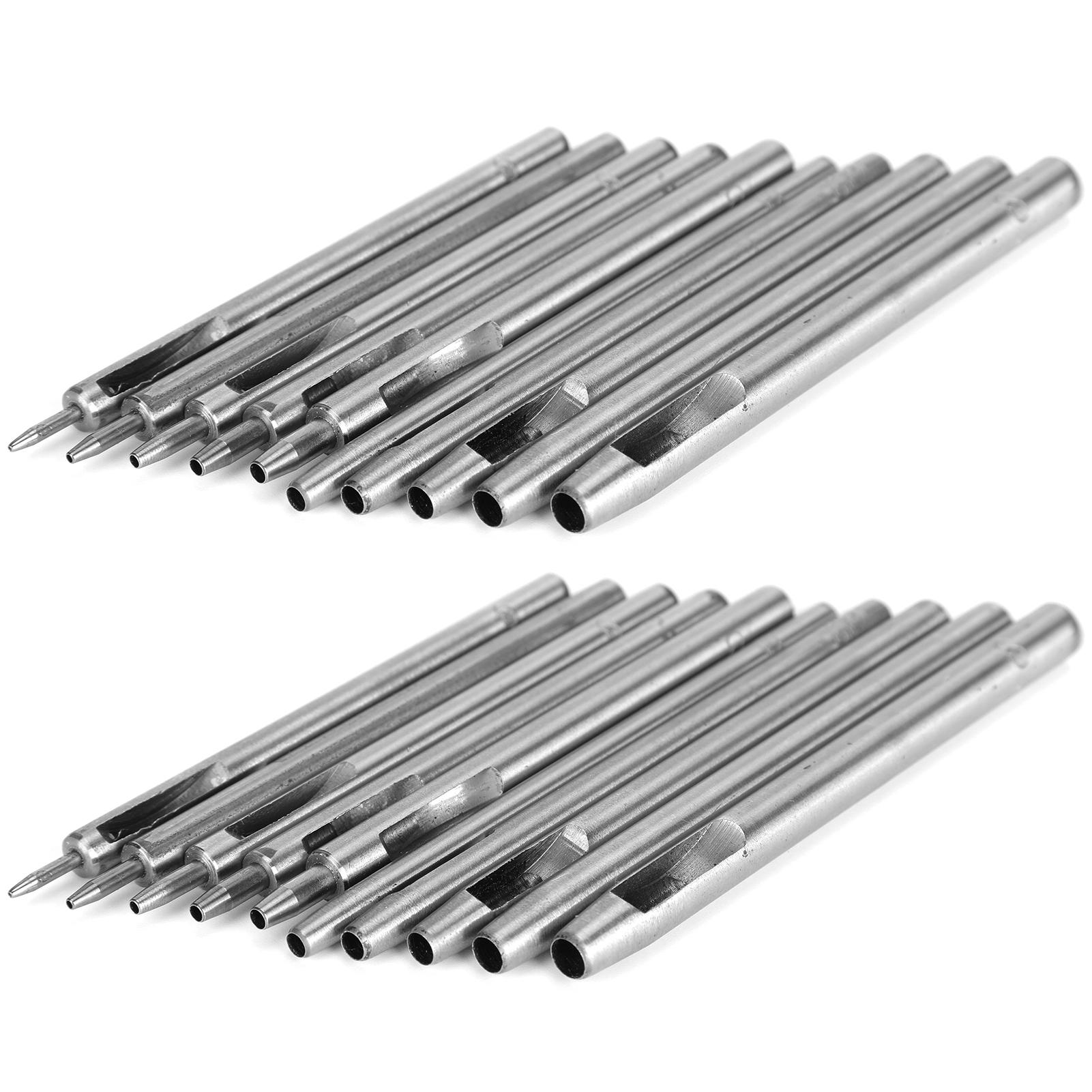 

20Pcs Leather Hole Punch Cutter DIY Watch Band Strap Belt Round Hollow Opener Manual Tools