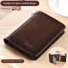 Men's Genuine Leather Anti-theft Multi-card Short Wallet