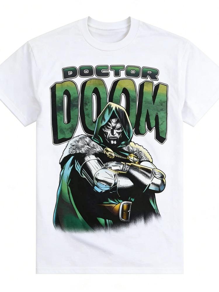 

Marvel 2026 New Fantastic Four Dr Doom Comic Graphic High Quality Unisexs and Womens Short Sleeve Plus Size Casual TShirts L