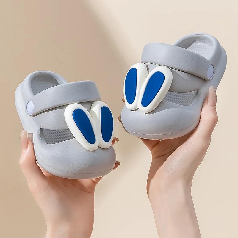 

Summer Slippers New Cute Rabbit Girl Shoe Cartoon Anti Slip Soft Soled Child Shoes Casual Lightweight Fashion Cool Slippers 25
