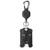 Heavy Duty Retractable Keychain Badge Clip ID Reel Chain Holder Outdoor Steel Wire Spring Rope Card Clip Carabiner Outdoor Key Card Cover Case Bags