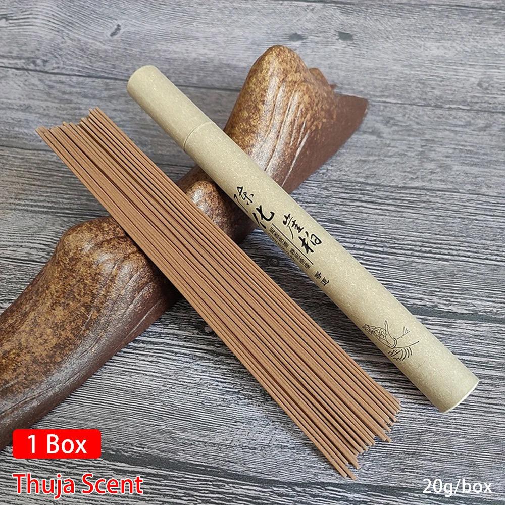 

1/2 коробки сандалового дерева, запах полыни, освежающий аромат, успокаивающий разум, домашняя благовонная палочка 1 Box Thuja Scent