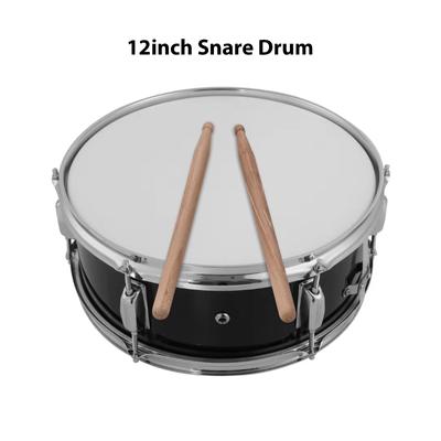 12inch Snare Drum with Drumsticks Shoulder Strap Drum Key Percussion Instrument for Students Beginners Marching Snare