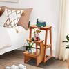 56x38x64cm 3 Levels Folding Library Ladder Chair Portable Multifunctional Step Stool Flower Display Stand