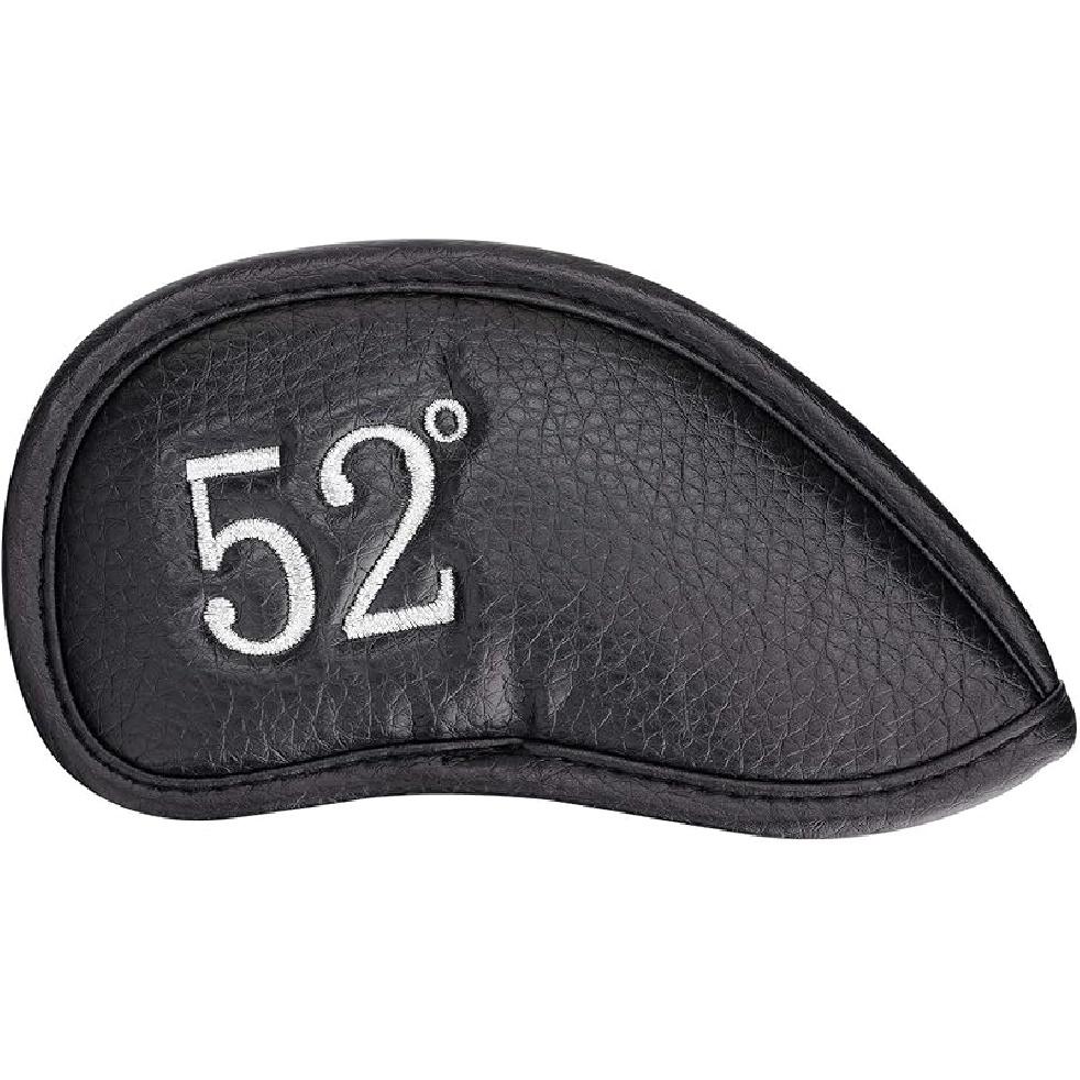 Craftsman Golf 1pc or 1 Set Synthetic Leather Black Golf Club Head Cover Wedge Iron Protective Headcover 48° 50° 52° 54° 56° 58° 60° 62° Or 1pc 52°