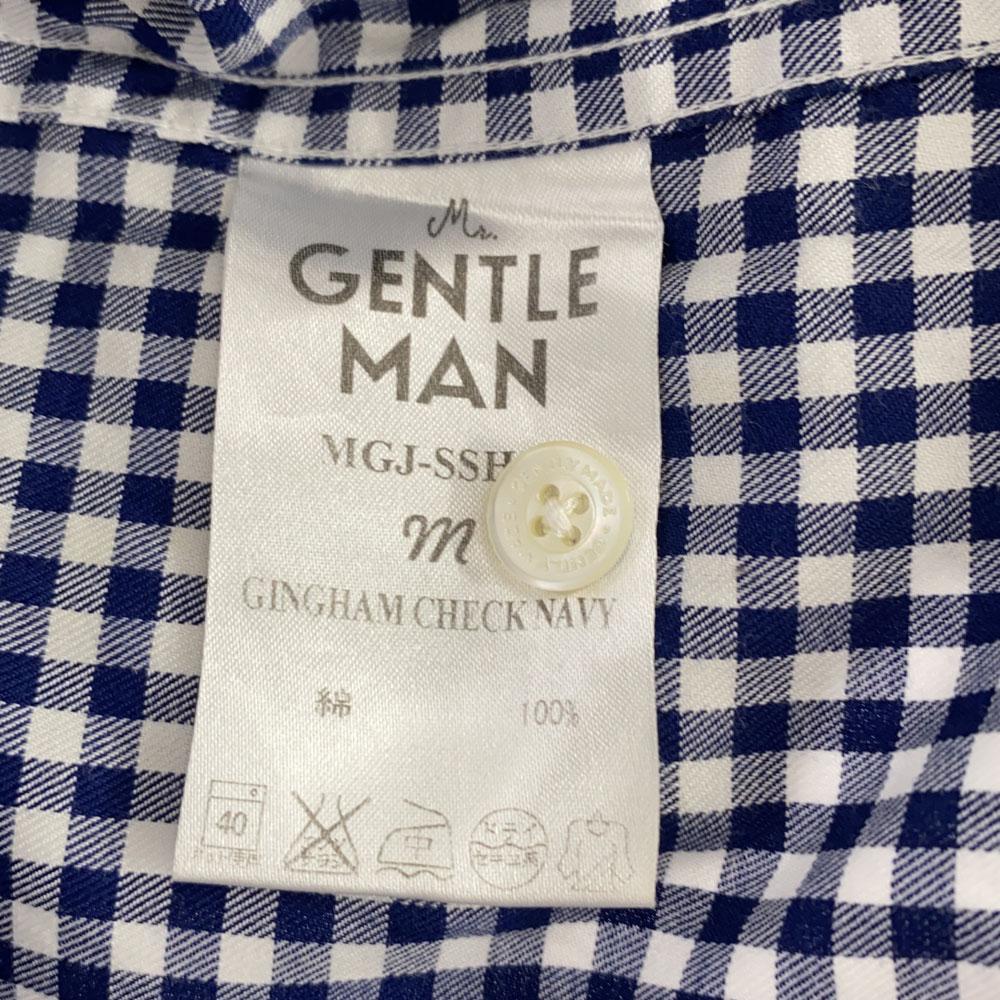 Mr.GENTLEMAN made in Japan Check Pattern Short sleeve Band collar shirt M Men's Used