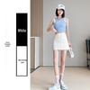Douyin-Style Grey A-Line High-Waist Sporty Mini Skirt for Women - Summer 2025