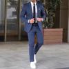 Men's Suit Sets Fashion Party Wedding Groom Outfits Solid Color Slim Elegant Two Piece Sets Blazer Jacket and Pants