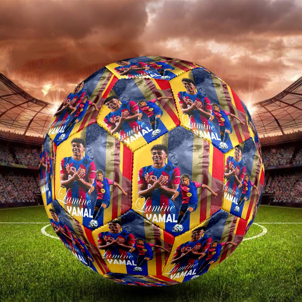 Lamine Yamal 19 Spain's Number Celebration Soccer Ball Size 5 Football Machine Sewn Indoor/Outdoor Training and Matches Sports Enthusiast Gifts