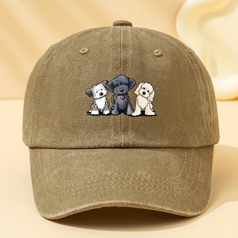 Unisex Printed Cartoon Puppy Baseball Cap Washed Vintage Outdoor Lightweight Curved Brim Hat Trucker Baseball Cap Suitable Fo