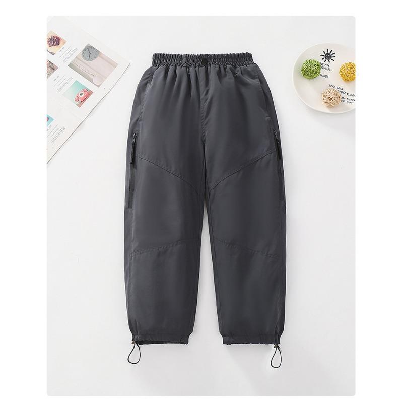 Girls Thickened Fleece Loose Wide Leg Kids Sports Winter Pants