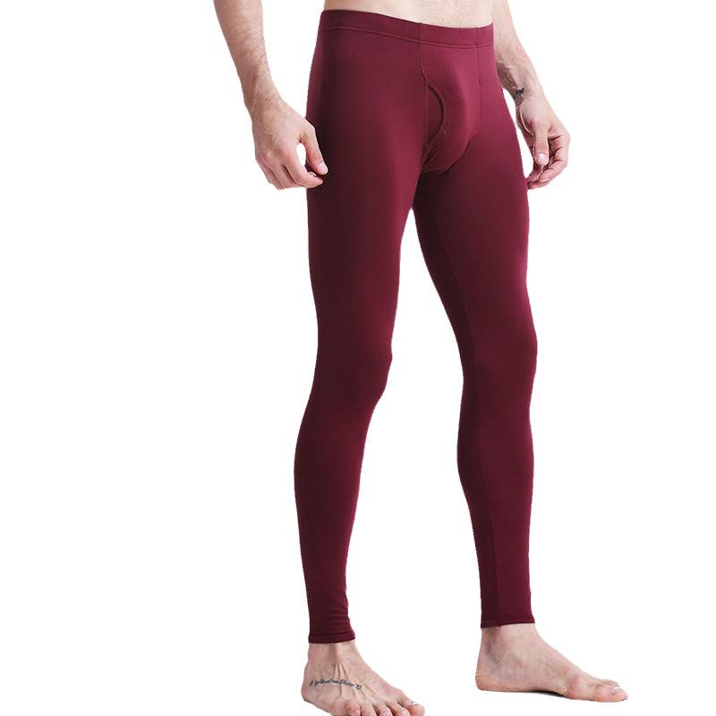 Aoyuansu Men's Slimming Cotton Thermal Base Layer Pants for Autumn and Winter