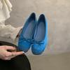 Round head shallow mouth single shoes female spring and autumn new soft leather ballet fairy wind gentle pedal soft flat beanie ladyshoes